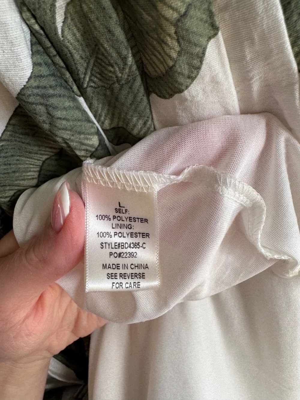 Miramar Maxi Dress Green Print L Tropical Vacation Leaves Floral PLEASE READ - Picture 16 of 16